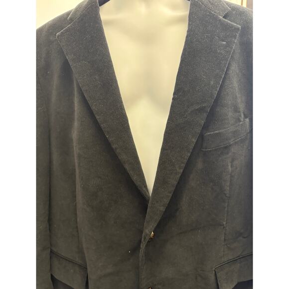 Oak Creek Men's Sport Coat Blazer 48L 2-Button Black Corduroy Textured Dillards - Picture 2 of 6
